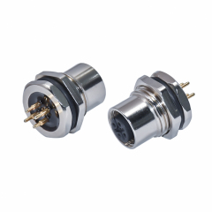 M12 4pin connector Waterproof ip67 straight assembly sensor conector plug cable panel mounted pcb a d code