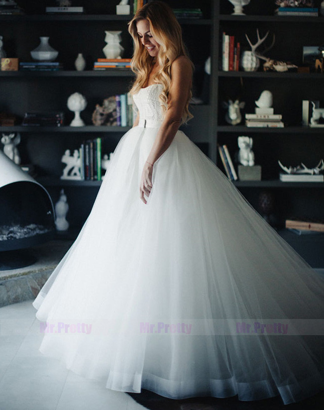 Ivory Tulle Full Legnth Skirt Bridal Skirt