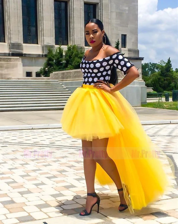 Yellow Tulle Maxi Skirt Bridal Party Skirt