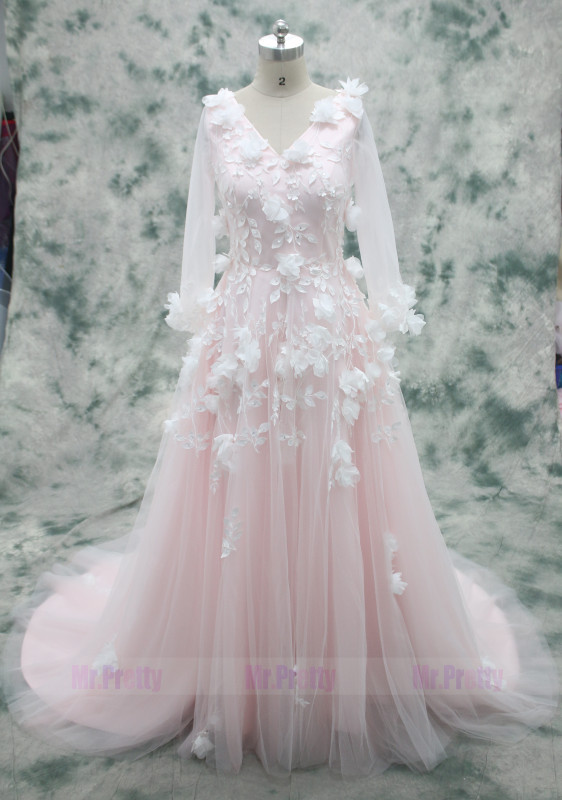Blush Handmade Wedding Dress Bridal Dress