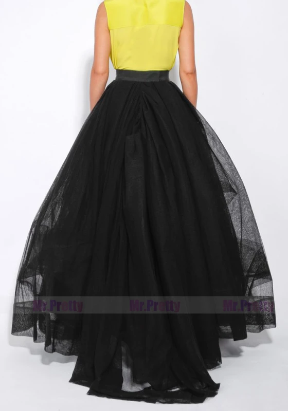 Black Short Train Skirt Bridal Skirt