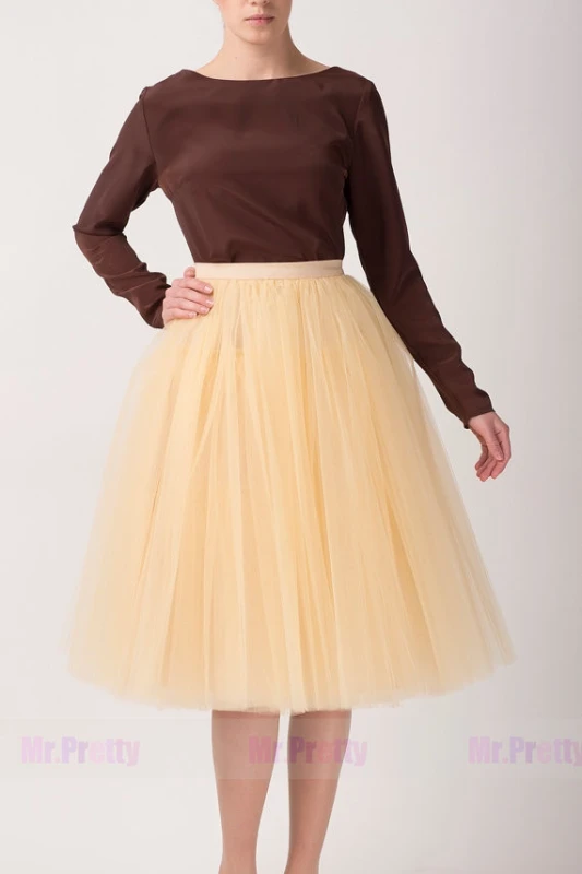 Champagne Short Tulle Bridal Skirt