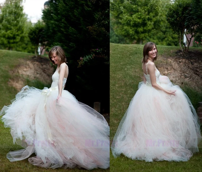 Blush Pink Tulle Full Length Bridal Skirt