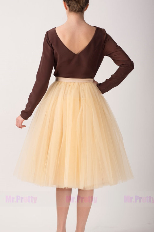 Champagne Short Tulle Bridal Skirt
