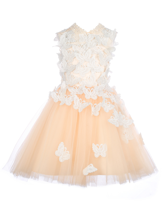 Champagne Tulle Flower Girl Dress