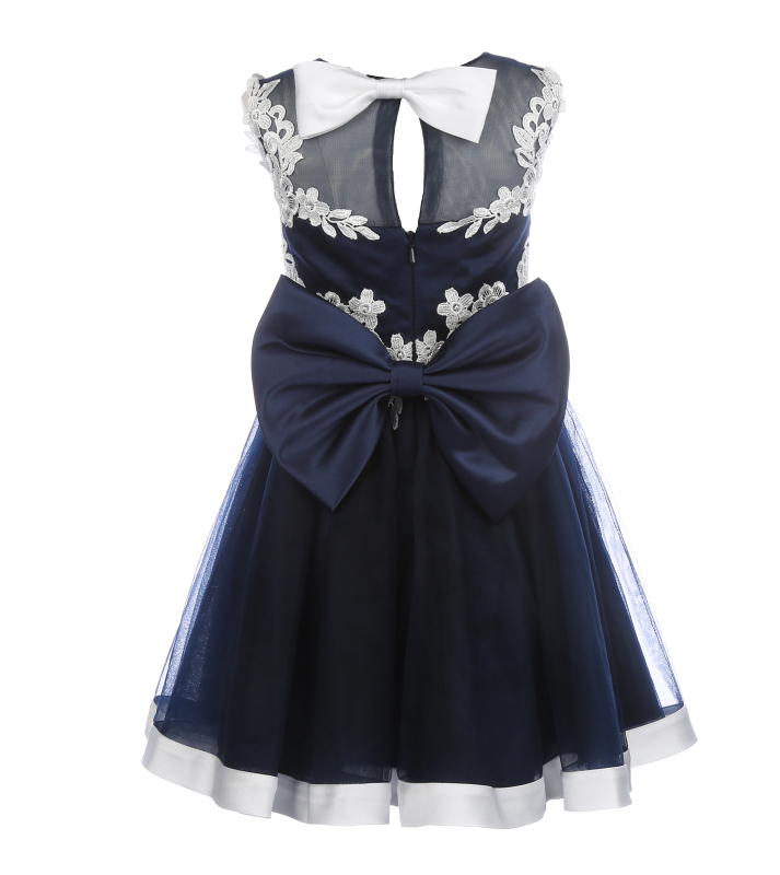 Navy Tulle Flower Girl Dress