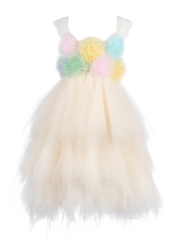 ChampagneTulle Flower Girl Dress