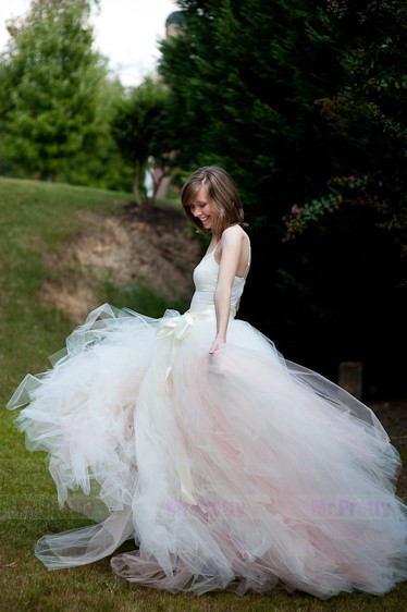 Blush Pink Tulle Full Length Bridal Skirt
