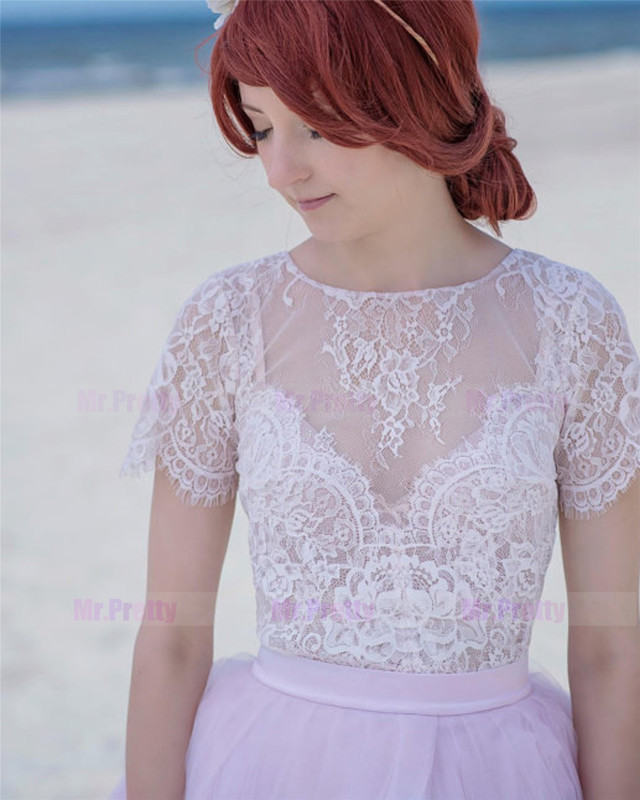 Ivory Lace Tulle Top Women Top Skirt Top