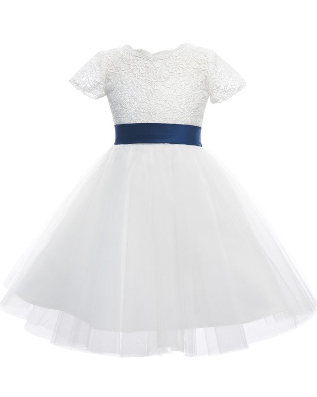 Ivory Lace Tulle Girls Party Dress Flower Girl Dress