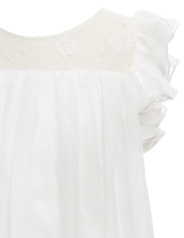 Ivory Lace Chiffon Girls Wedding Party Dress