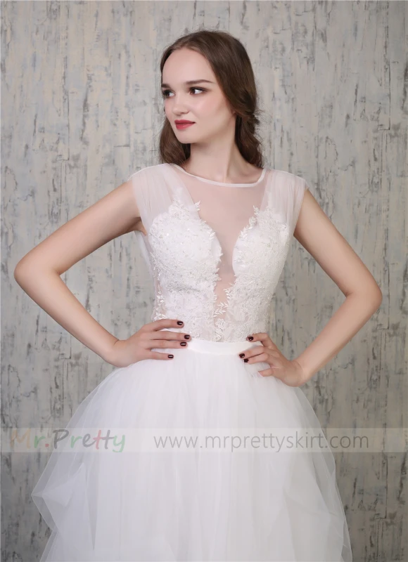 Ivory Lace Top Women Beaded Wedding Top