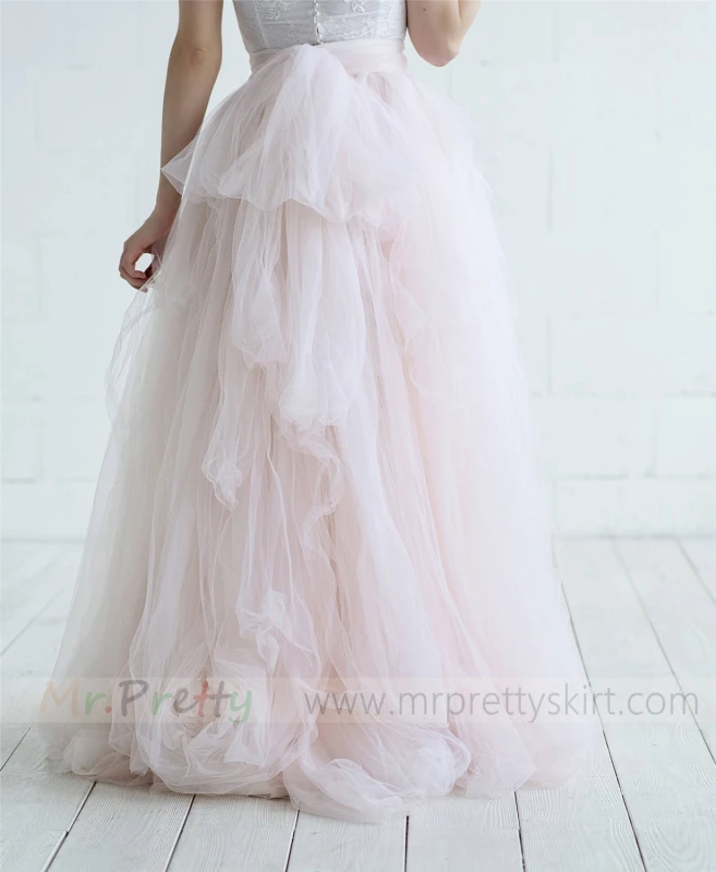Blush Tulle Full Length Wedding Skirt Party Skirt