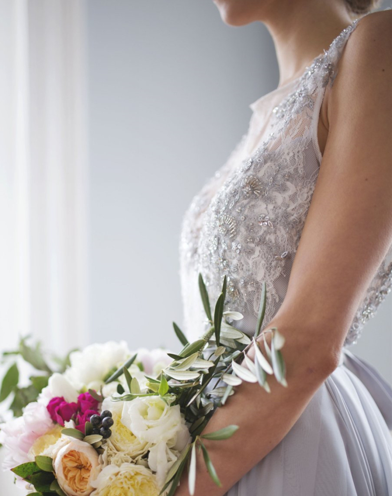 Lavender Lace Beads Women Beaded Wedding Top
