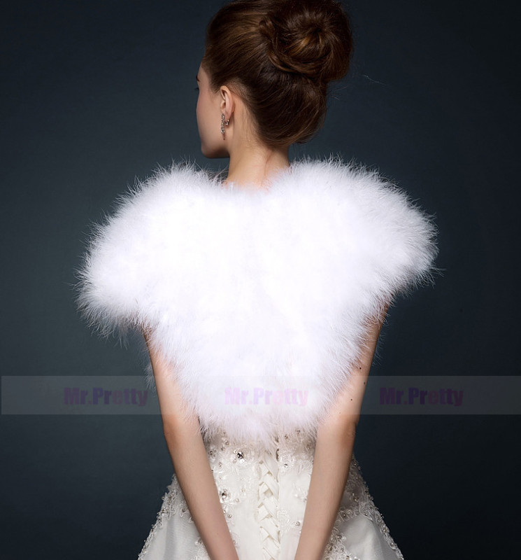 Cap Sleeve Iovry Champagne Fur Wedding Top Hairy Shawl