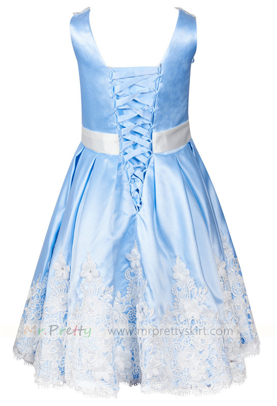 Light Blue Lace Flower Girl Dress Holiday Dress