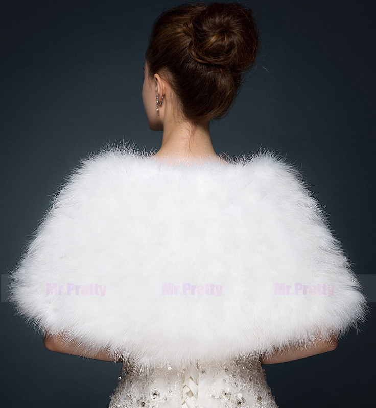 Champagne Fur Wedding Top  Hairy Shawl