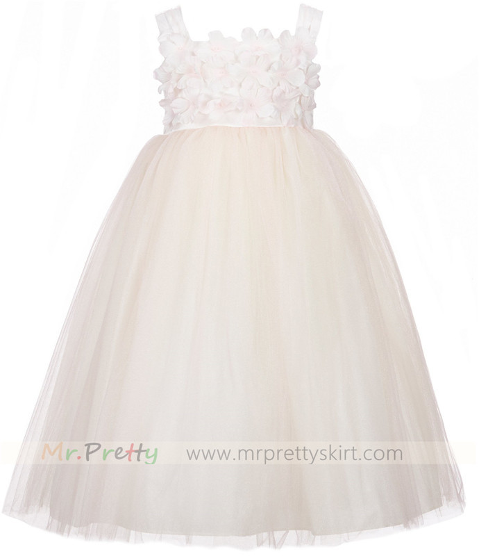 Blush Pink Tulle Flower Girl Dress