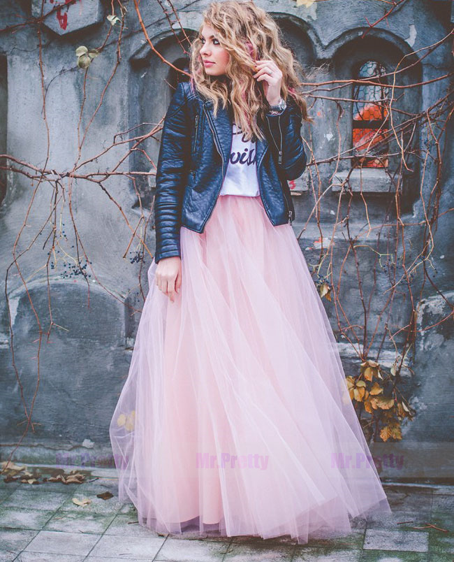 Pink Tulle Bridal Wedding Skirt Party Skirt
