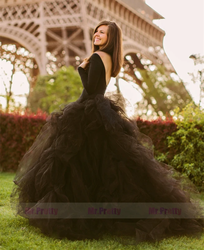 Black Full Legnth Tulle Bridal Skirt