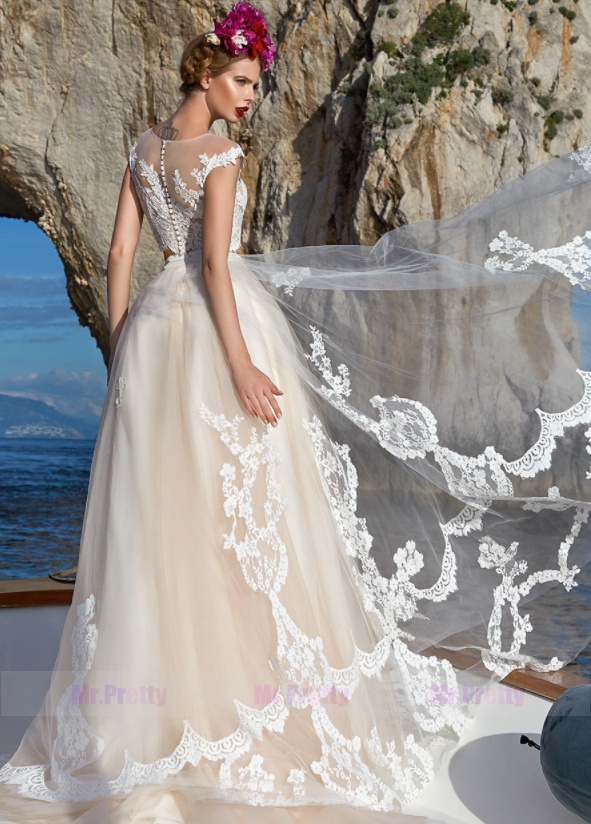 Ivory lace Tulle 2 Pieces Bridal Skirt Wedding Gown