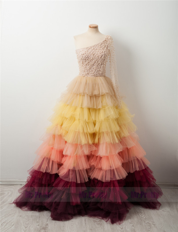 Multi Color Full Length Tutu Skirt Special Occasion Dress