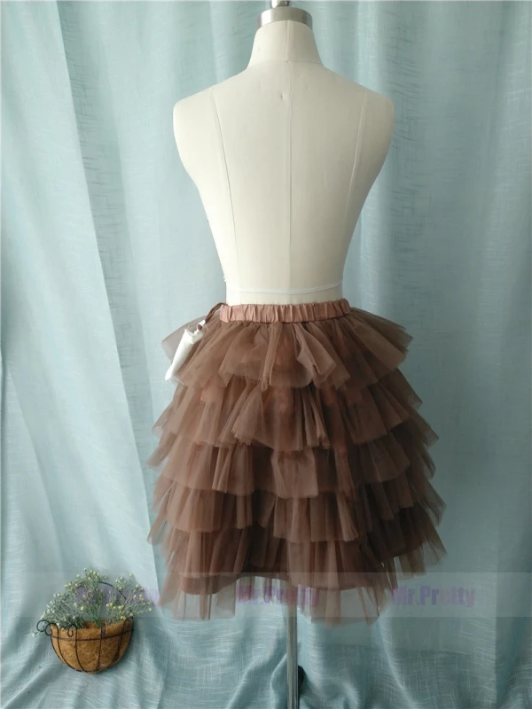 Brown Coffee Tutu Skirt Party Skirt Short Skirt