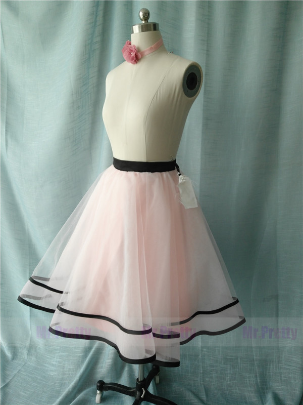 Light Pink/Black Tutu Skirt Party Skirt Short Skirt