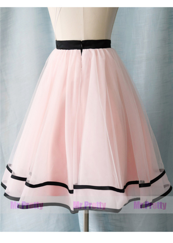 Light Pink Short Tulle Skirt Party Bridesmaid Skirts/Kids Skirt