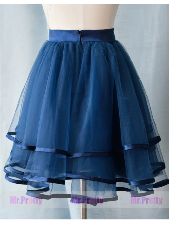 Navy Blue Short Tulle Skirt Party Bridesmaid Skirts/Kid Skirt