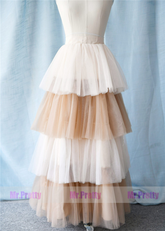 Light Champagne Brown Long Tutu Skirt Party Skirt