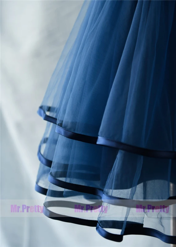 Navy Blue Short Tulle Skirt Party Bridesmaid Skirts/Kid Skirt