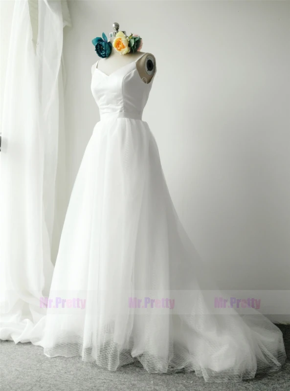 Ivory Color Long Train Skirt Bridal Skirts