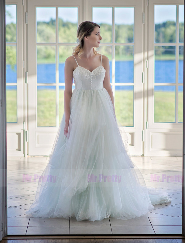 Mint Lace Tulle  Wedding Dress Bridal Skirt