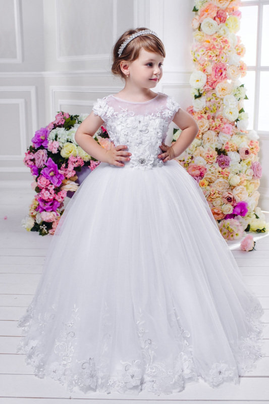 White Flower Girl Dress Girls Party Dress