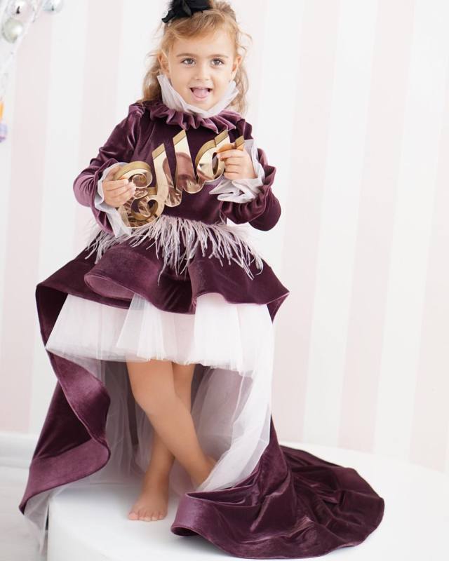 Purple Velvet Girls Party Dress Holiday Dress Christmas Dress