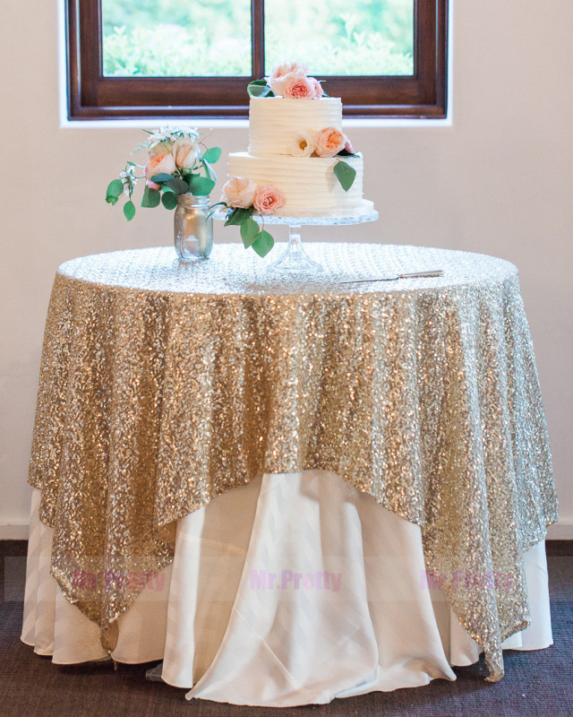 Gold Sequin Wedding Table Cover Tablecloth