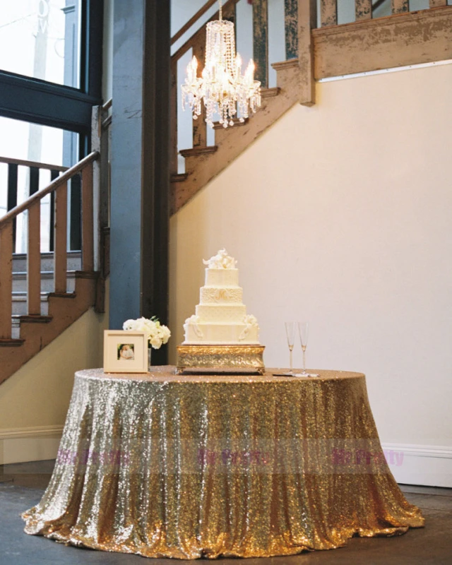 Gold Sequin Wedding Table Cover Tablecloth