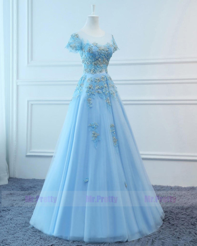 Light Blue Prom Dress Evening Party Dresses