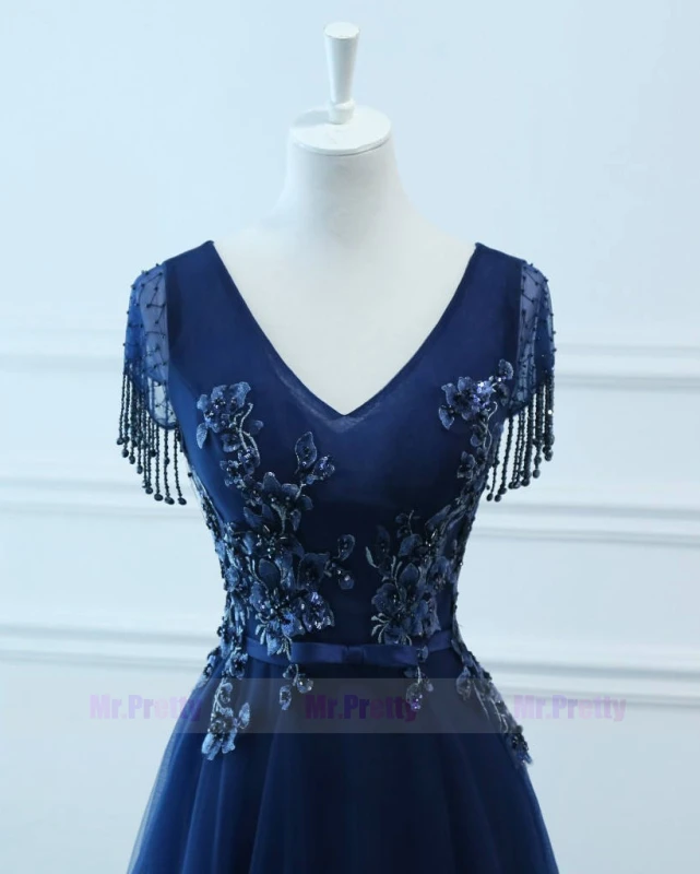 Navy Blue Prom Dress Evening Party Dresses Mother Dress