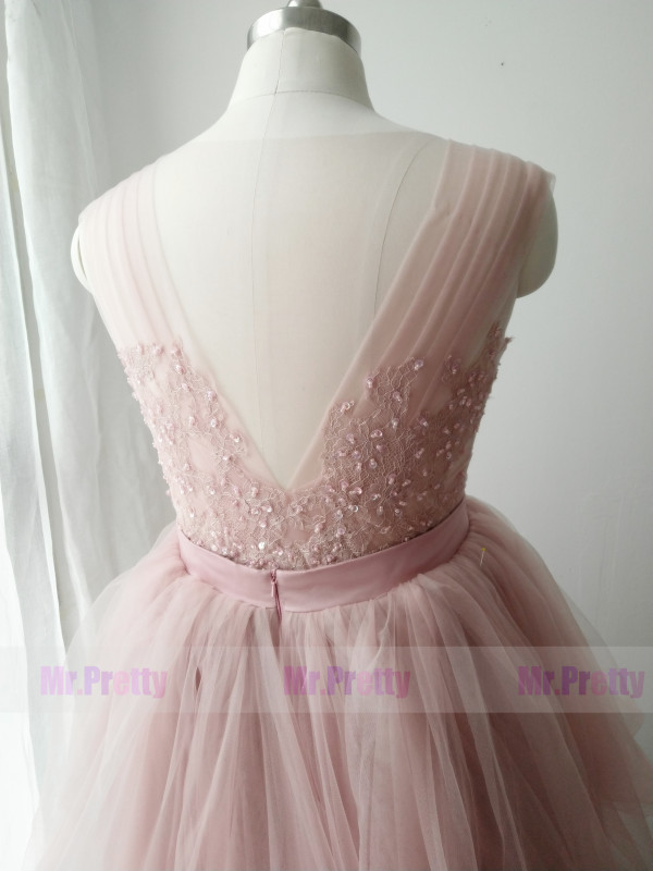 Mauve Long Train Bridal Skirt 2 Pieces Wedding Dress