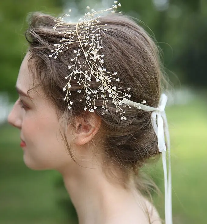 Champagne Gold Beads Bridal Hairband Bridal Headband