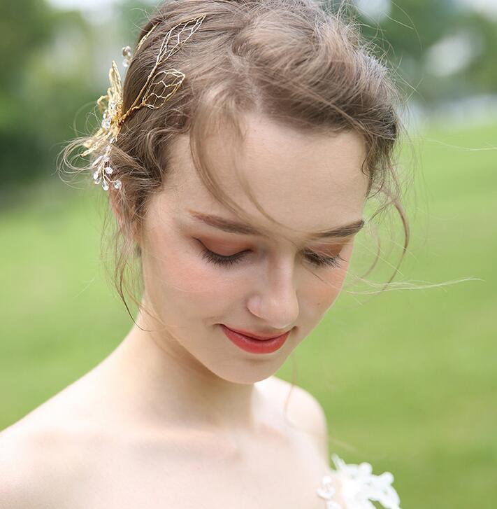 Champagne Gold Beads Bridal Hairband Bridal Headband