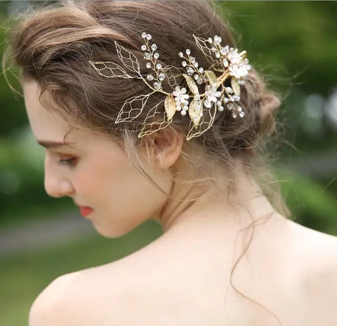 Champagne Gold Beads Bridal Hairband Bridal Headband