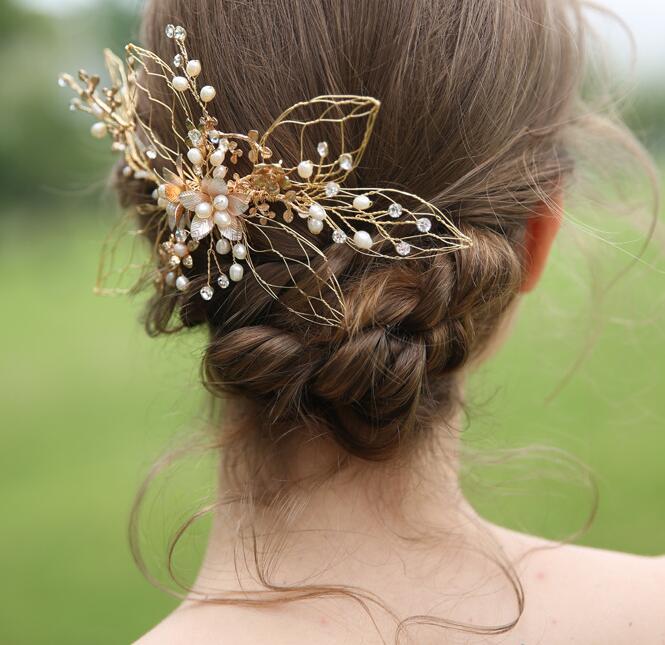 Champagne Gold Beads Bridal Hairband Bridal Headband