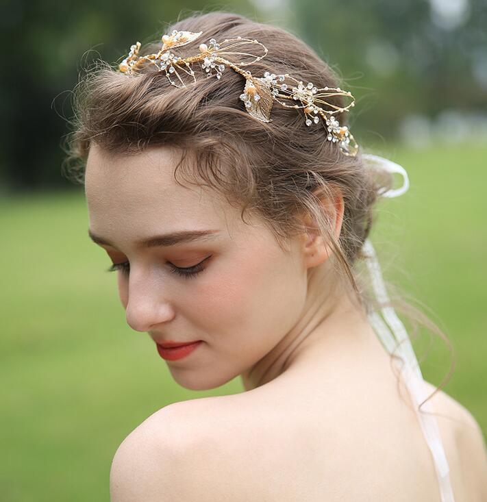 Champagne Gold Beads Bridal Hairband Bridal Headband