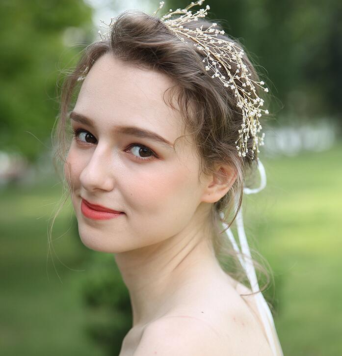 Champagne Gold Beads Bridal Hairband Bridal Headband