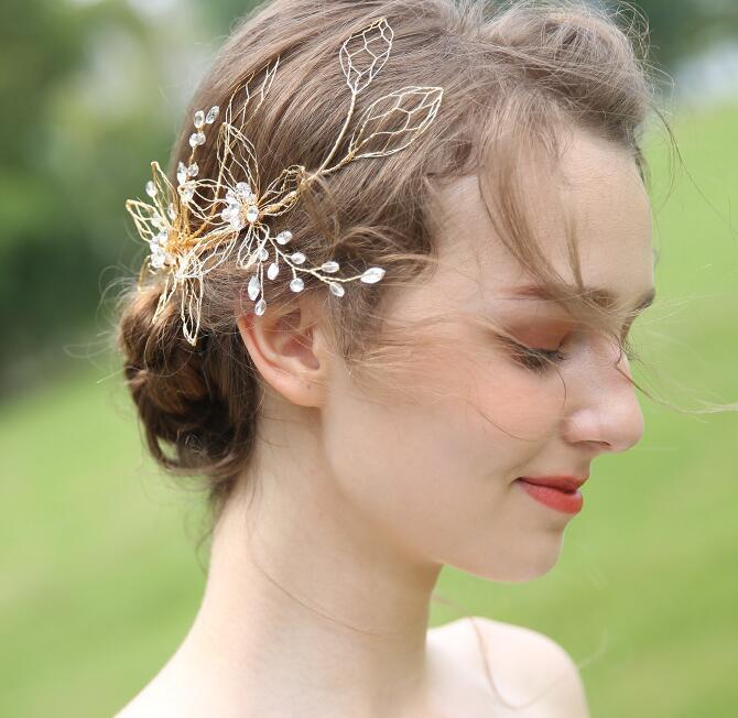 Champagne Gold Beads Bridal Hairband Bridal Headband