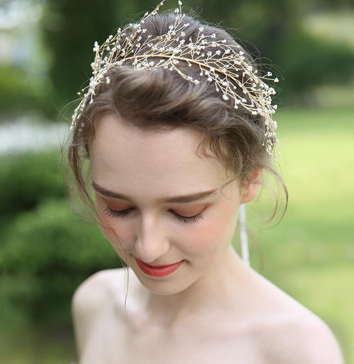 Champagne Gold Beads Bridal Hairband Bridal Headband