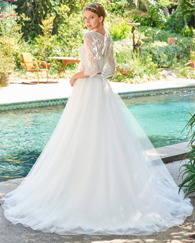 2 Pieces Ivory Bridal Gown Wedding Dress